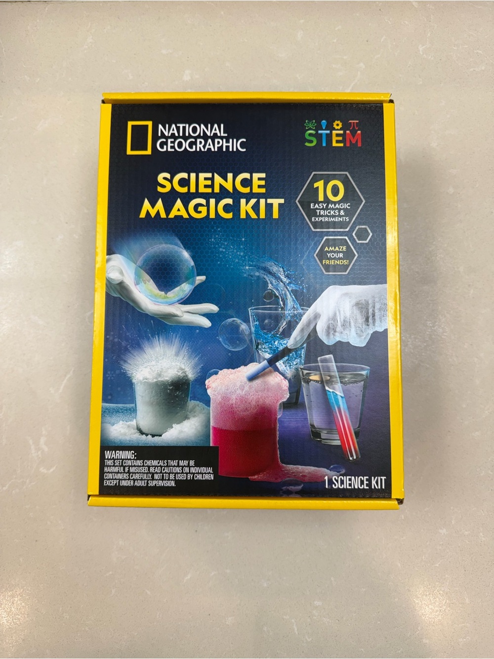 National Geographic Science Magic Kit - Navy Blue & Bright Yellow Packaging